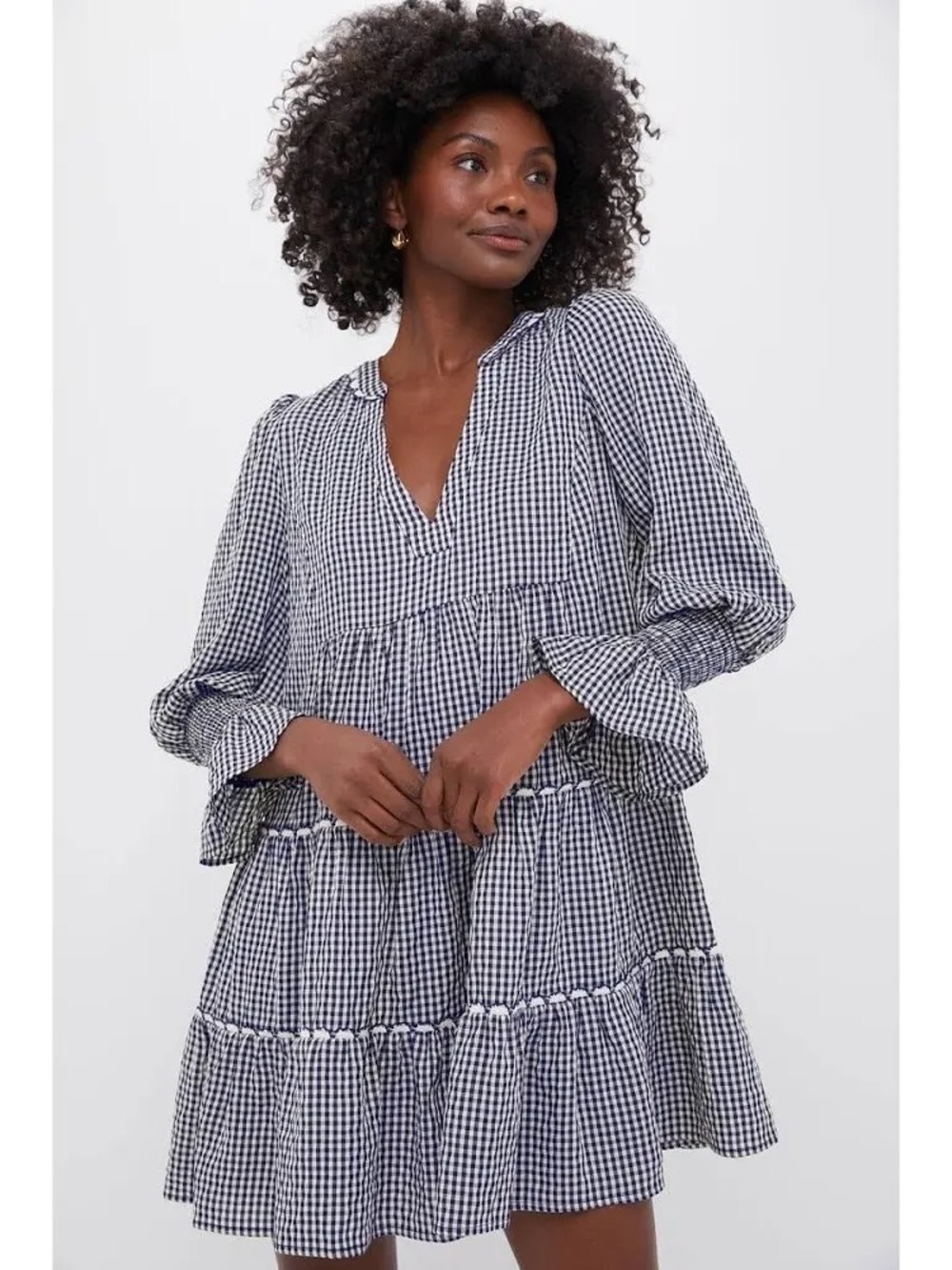 Pomander Place Navy Gingham Kenzo Dress | XS | NWT